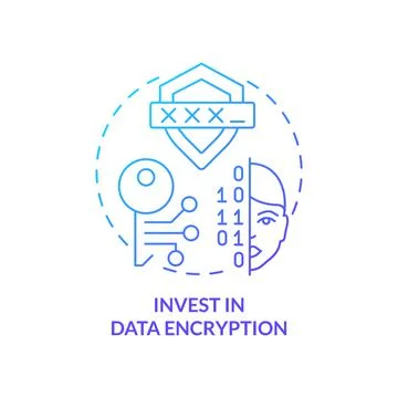 Invest in data encryption blue gradient concept icon Illustrazione stock
