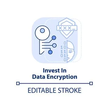 Invest in data encryption light blue concept icon Stock Illustration