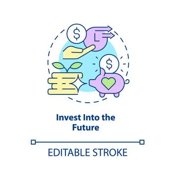 Invest into the future concept icon Ilustración de archivo