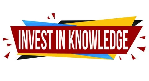 Invest in knowledge banner design Stock Illustration