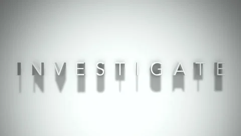 Investigate 3D title animation with shadows on a white background Stock Footage 297666294