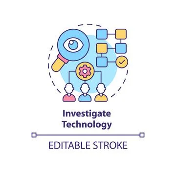 Investigate technology concept icon 库存插图