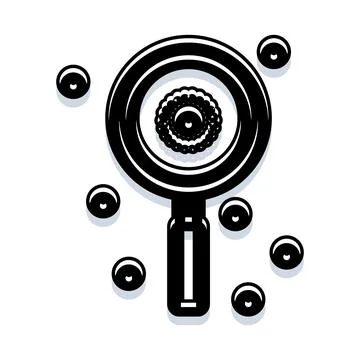 Investigating a complex problem with magnifying glass 库存插图