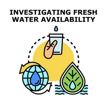 Investigating fresh water availability concept vector Stock Illustration