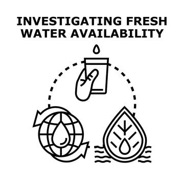 Investigating fresh water availability concept vector Stock Illustration