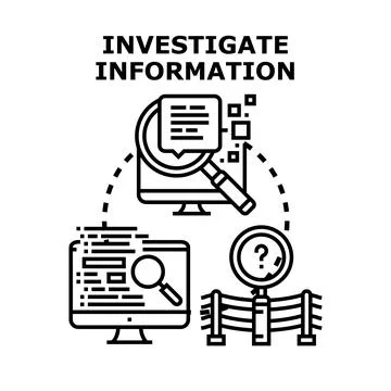 Investigating online information and data analysis concept Ilustración de archivo