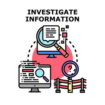 Investigating online information and data analysis concept Illustrazione stock