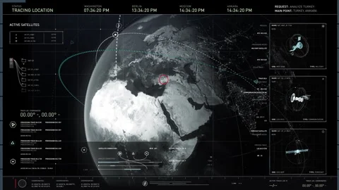 Investigating the situation in Ankara, Turkey with active satellite images. UI Stock Footage 309950086