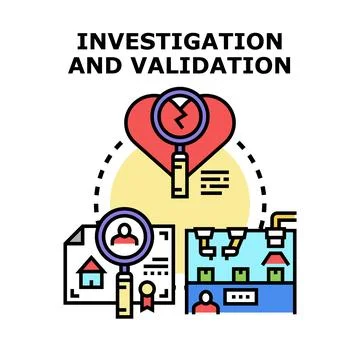 Investigation and validation processes concept illustration Stock Illustration