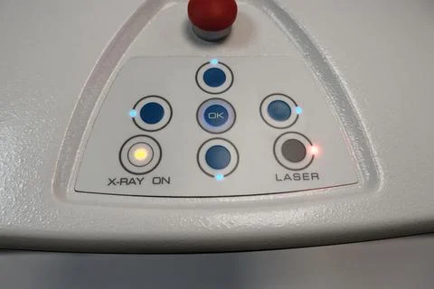 Investigation of the density of human bones using an osteodensitometry appara Foto stock