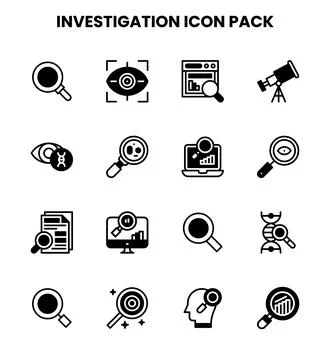 Investigation DuoTone Vector Icons Pack Stock Illustration