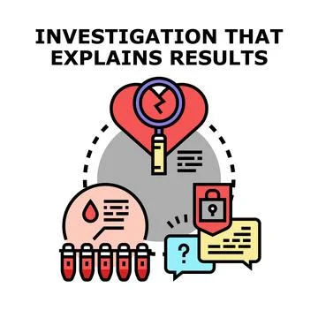 Investigation explaining results with data analysis and diagnostics 스톡 일러스트