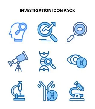 Investigation Two Colour Vector Icons Pack Stockillustratie