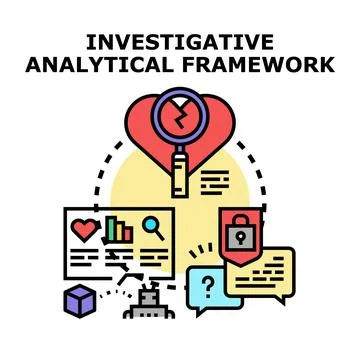 Investigative analytical framework process concept abstract イラスト素材
