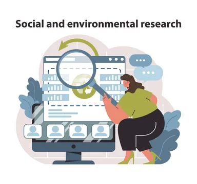 Investigative analytics visual. Delving into the data for social and Stock Illustration