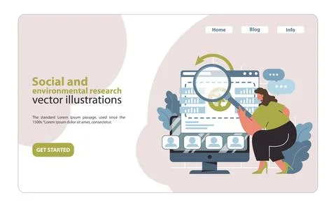 Investigative analytics visual. Delving into the data for social and Stock Illustration