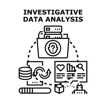 Investigative data analysis process finding hidden insights Illustrazione stock
