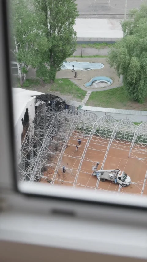 Investigators analyzing burned rocket strike KYIV, UKRAINE — MAY 28, 2026 Stock Footage 336176616