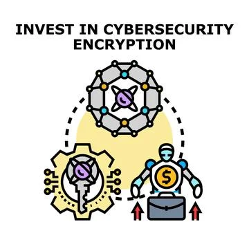 Investing in cybersecurity encryption protecting data access Stock Illustration
