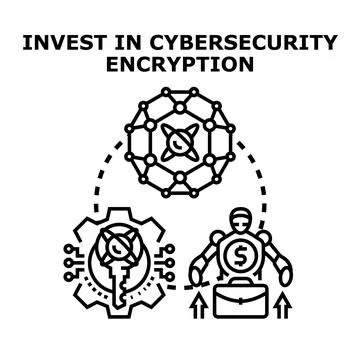 Investing in cybersecurity encryption protecting data access Stock Illustration