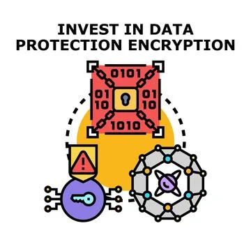 Investing in data protection and encryption for cybersecurity Stock Illustration