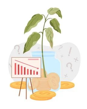 Investing mistake flat concept vector cartoon illustration Ilustración de archivo