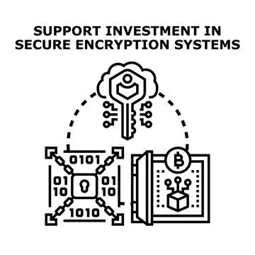 Investing in secure digital encryption systems protecting assets Stock Illustration