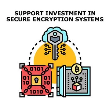 Investing in secure digital encryption systems protecting assets Stock Illustration
