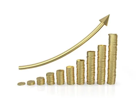 Investment 3d graph Stock Illustration