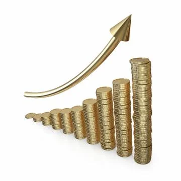 Investment 3d graph Stock Illustration