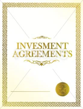 Investment agreement document paper work illustrations Stock Illustration