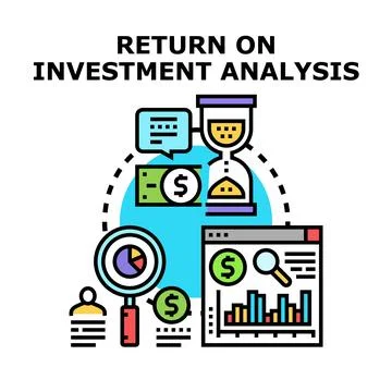 Investment analysis concept calculating return on profitability Illustrazione stock