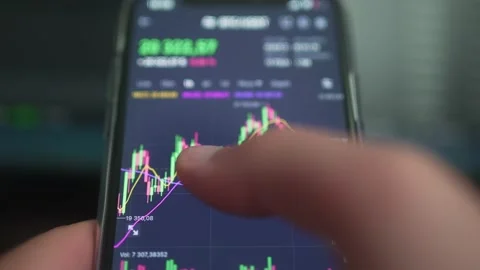 Investment analysis. Graph of changes in the value of shares and cryptocurrency Video stock 202638327