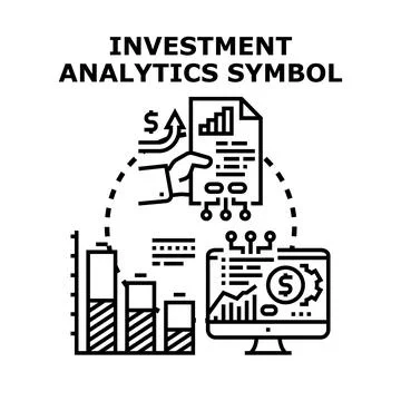 Investment analytics symbol for financial data management Stock Illustration