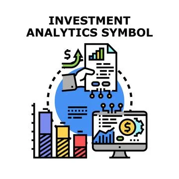 Investment analytics symbol for financial data management Stock Illustration