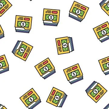 Investment archive folder vector seamless pattern Stock Illustration
