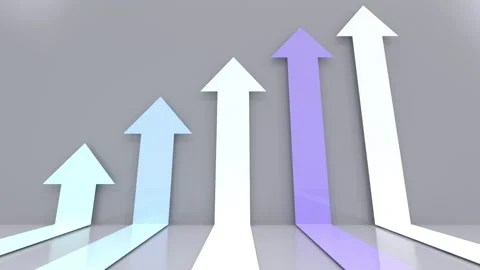 Investment Arrows chart rising up. Graph stock. 库存影片 322762525