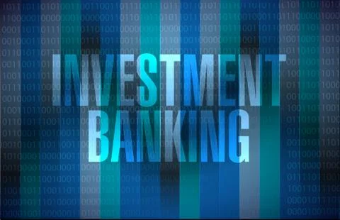 Investment banking binary background sign concept Stock Illustration
