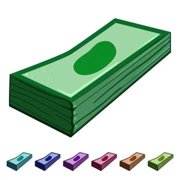Investment cash stack cartoon vector graphic Illustrazione stock