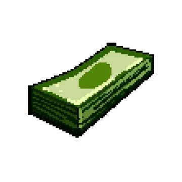 Investment cash stack pixel art vector illustration Stock Illustration