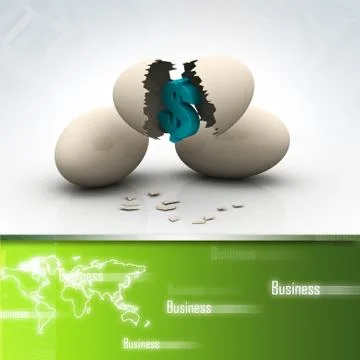 Investment concept with white egg shells Stock Illustration