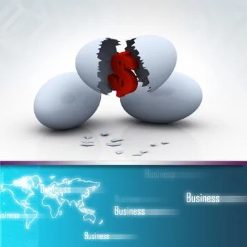 Investment concept with white egg shells Stock Illustration