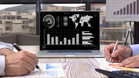 Investment Data In Office  Video stock 194882088