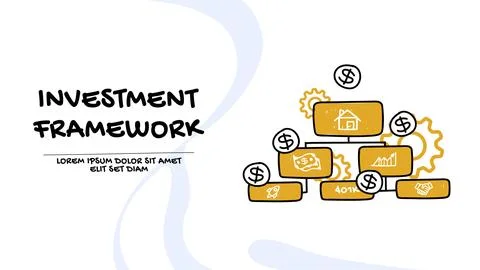 Investment diversification, strategy and framework. Business illustration Stock Illustration