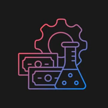 Investment into drug development gradient vector icon for dark theme Illustrazione stock