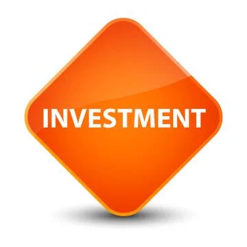Investment elegant orange diamond button Stock Illustration