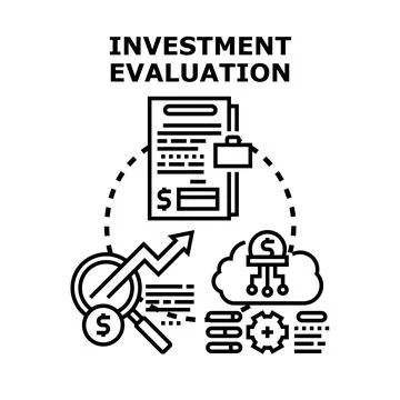 Investment financial evaluation process data analysis concept Stock Illustration