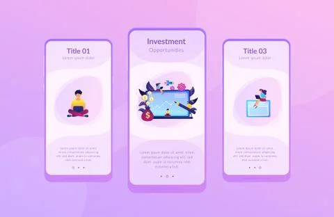 Investment fund app interface template. Stock Illustration