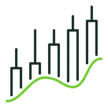Investment Graph vector Candlestick Chart Wave colored icon or logo element Illustrazione stock