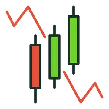 Investment Graph vector Candlestick Chart colored minimal icon or logo elemen Stock Illustration